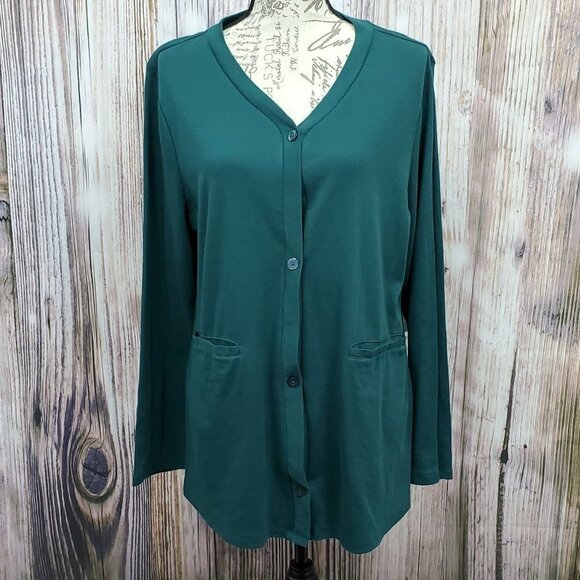 Carole Hochman Interlock Lounge Button Cardigan - Picture 1 of 11